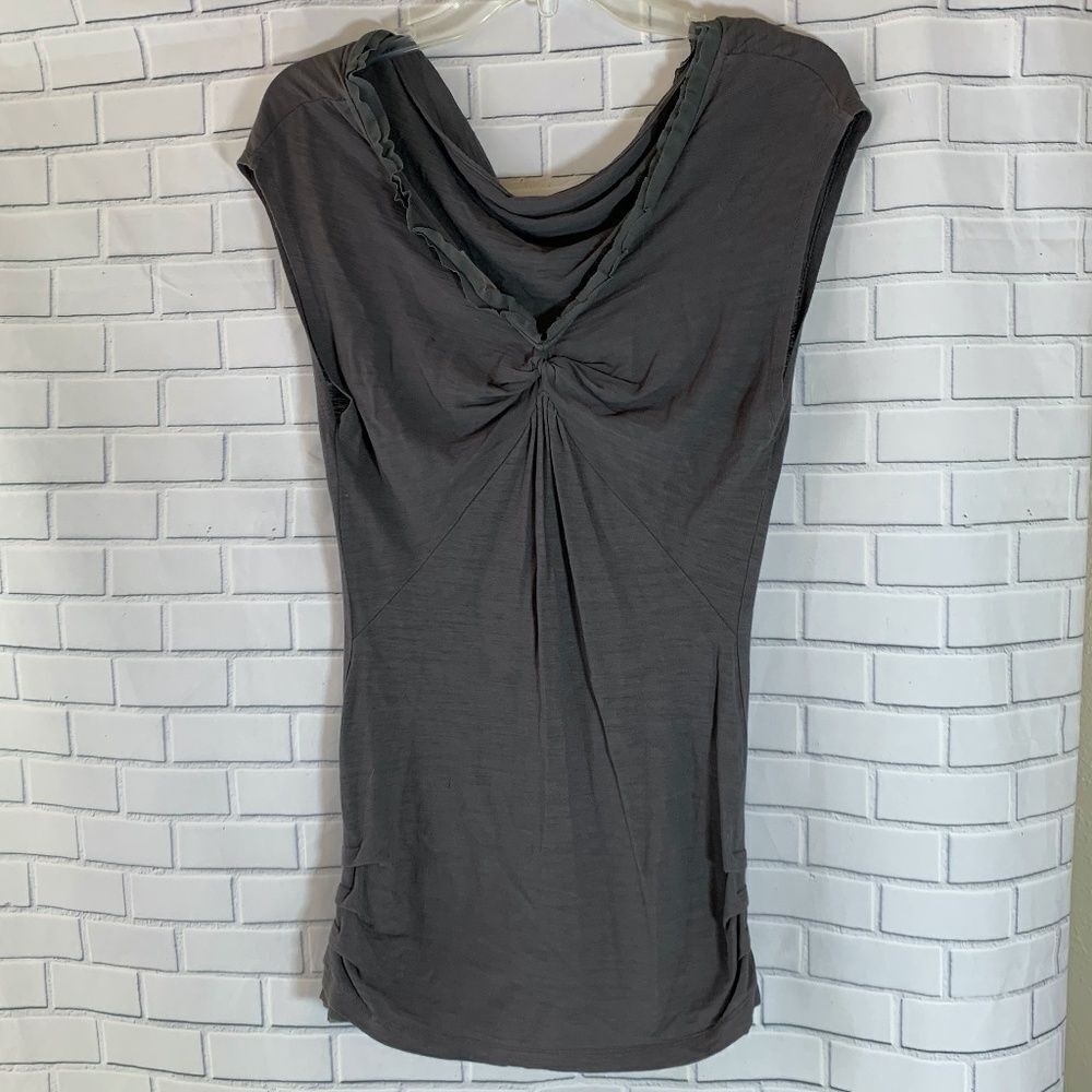 Anthro Vanessa/Virginia Grey Ruched Hem To…